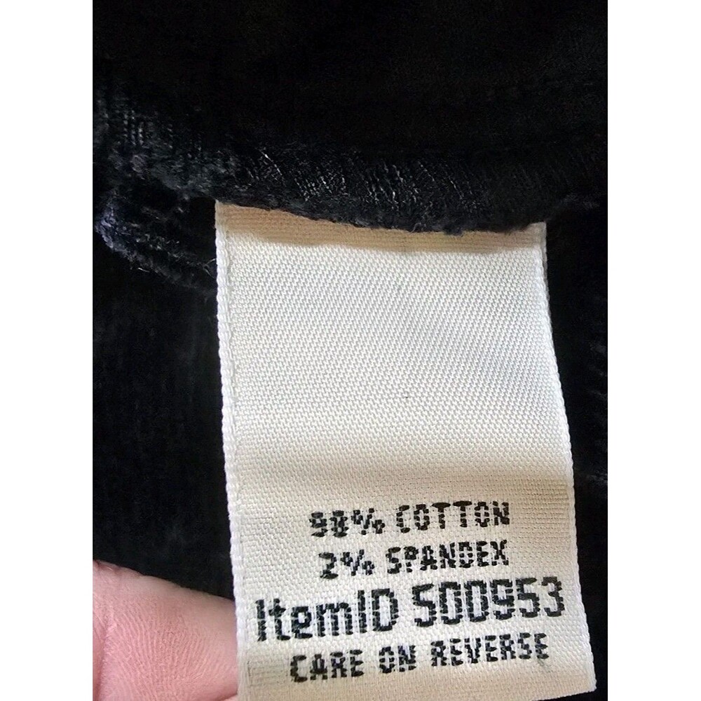 LL Bean Corduroy Pants Womens 16P Black Slash Pockets Cowgirl Casual Classic Fit - Picture 6 of 9